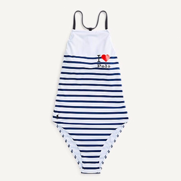 RALPH LAUREN I❤️POLO Cute Nautical Swimsuit XL NEW - Picture 4 of 11